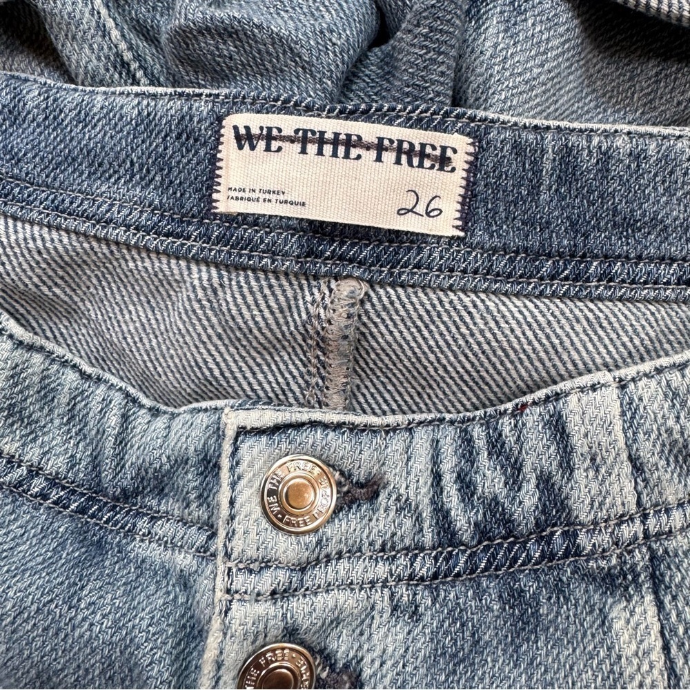 New Free People Osaka Jean Shorts Blue 26 - Picture 7 of 11